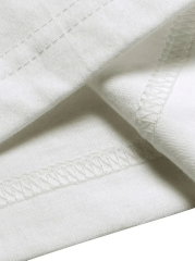 Baskılı Oversize Bisiklet Yaka T-shirt - Beyaz