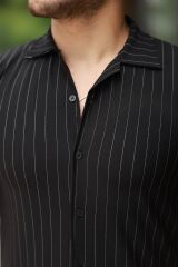 Erkek Kısa Kollu çizgili Gömlek
