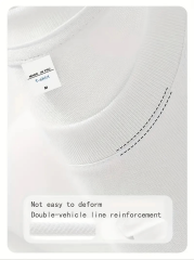 Baskılı Oversize Bisiklet Yaka T-shirt - Beyaz