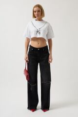 Baskılı Crop T-Shirt