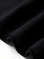 Baskılı Oversize Bisiklet Yaka T-shirt - Siyah