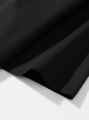 Baskılı Oversize Bisiklet Yaka T-shirt - Siyah