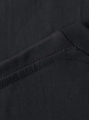 Baskılı Oversize Bisiklet Yaka T-shirt - Siyah