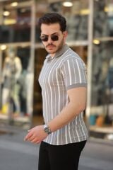 Erkek Yakalı örme Kumaş Kısa Kollu T-shirt