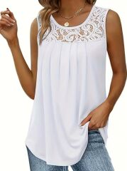 Kadın Askılı Yuvarlak Yaka Dantel Detaylı Viskon Bluz