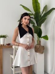 Ness Düğmeli Elbise