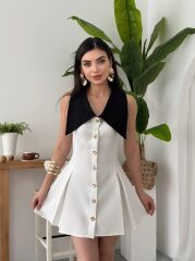 Ness Düğmeli Elbise