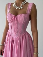 Lille Arkası Bağlamalı Elbise