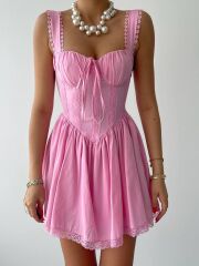 Lille Arkası Bağlamalı Elbise