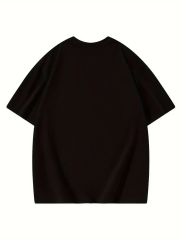 Thousand Baskılı Oversize Bisiklet Yaka T-shirt - Siyah