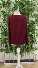 Kadın Yılbaşı özel Uzun Kollu Bisiklet Yaka Desenli Viskon Iki Iplik Bluz