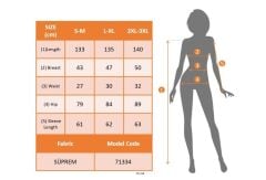 Kadın Uzun Kollu V Yakalı Desenli Süprem Elbise