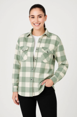 Uzun Kollu Oduncu Gömlek - Su Yeşili