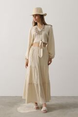 Balon Kollu Etekli Kaş Takım - Taş