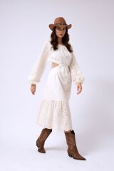 Sırt Dekolteli Brode Elbise