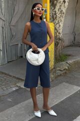 Midi Şortlu Ve Yelekli Viscon Takım 10167