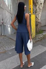 Midi Şortlu Ve Yelekli Viscon Takım 10167