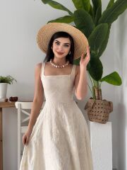 Cuper Çiçek Detaylı Elbise