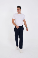 Unisex Üç İplik Basic Eşofman Özel Tasarım Pantolon - Lacivert