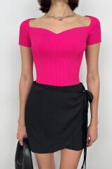 Kare Yaka Triko Bluz