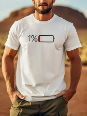 Baskılı Oversize Bisiklet Yaka T-shirt - Beyaz