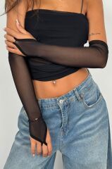 Kolluk Detay Askılı Tül Bluz