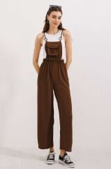 7023 Askılı Bahçıvan Tulum - Kahverengi