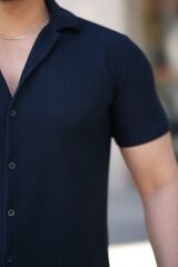 Erkek Kısa Kollu örme Kumaş Pamuklu Gömlek