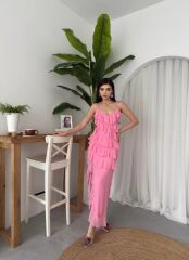 Ples Yırtmaç Detaylı Elbise