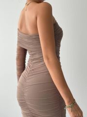 Polack Tek Omuz Tül Elbise