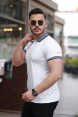 Erkek Yakalı Kagi Kumaş Kısa Kollu T-shirt