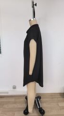 Kadın Kısa Kollu önden Düğmeli Ithal Keten Elbise