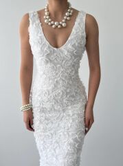 Kren Gül Detaylı Elbise