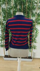 Kadın Uzun Kollu V Yaka çizgili Triko Bluz