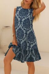 Kadın Kolsuz Sırttan Bağlamalı Fırfırlı Leopar Desenli Süprem Elbise