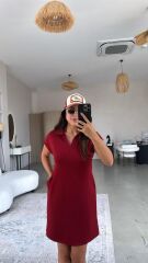 Kadın Polo Yaka Mini Elbise