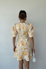 Sarı Çiçekli Elbise