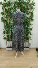 Kadın Kısa Kollu Kruvaze Yakalı çiçek Desenli Belden Lastikli Süprem Uzun Elbise