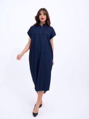 7348 KOT ELBİSE-MAVİ