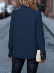 Kadın Uzun Kollu Balıkçı Yaka Triko Bluz