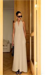 V Yaka Paraşüt Elbise