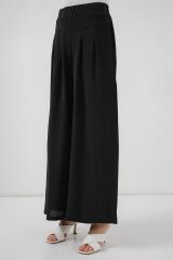 Geniş Paça Pileli Pantolon 6718 - Siyah