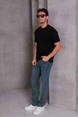 Erkek Relax Fit Bisiklet Yaka %100 Pamuk Rahat Kesim Basic Tişört