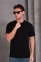 Erkek Relax Fit Bisiklet Yaka %100 Pamuk Rahat Kesim Basic Tişört