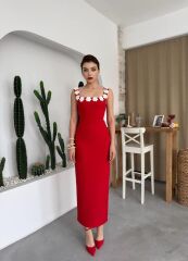 Mıng Çiçek Detaylı Elbise