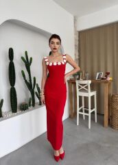 Mıng Çiçek Detaylı Elbise