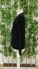 Kadın Uzun Kollu Bisiklet Yaka Kalp Desenli Viskon Bluz