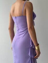 Ples Yırtmaç Detaylı Elbise