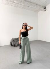 Sante Çi̇zgi̇li̇ Bel Kuşakli Palazzo Pantolon