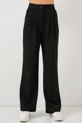 6638 Yüksek Bel Palazzo Pantolon - D. Siyah